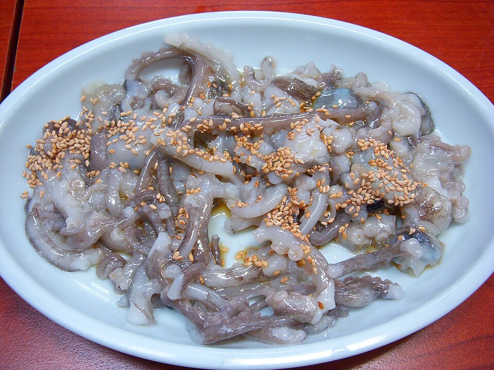 Sannakji, a Korean dish of freshly killed octopus served with the pieces still moving