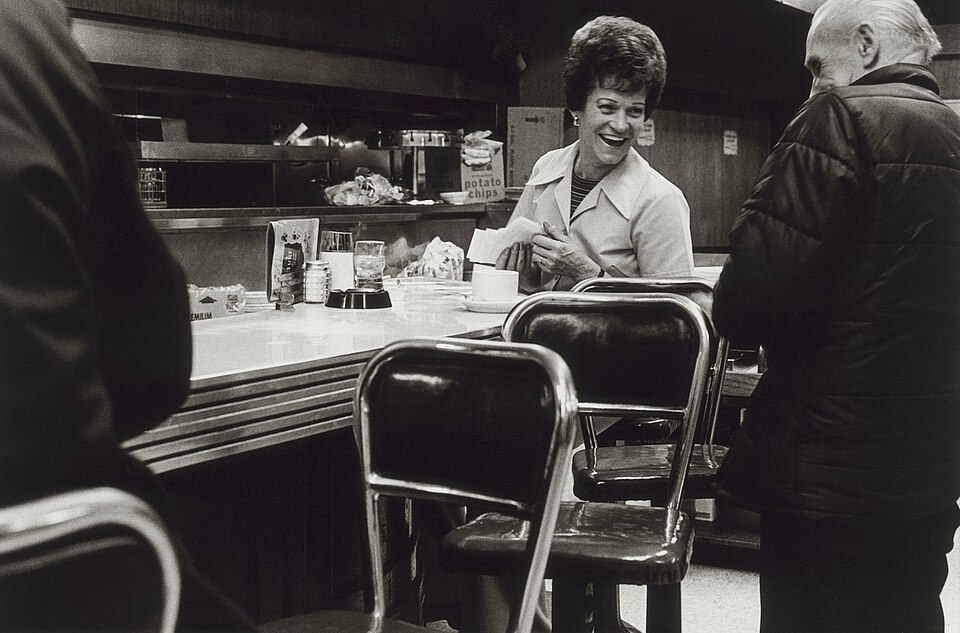 Waitress at an American diner, where tipping 18 to 20 percent is effectively mandatory
