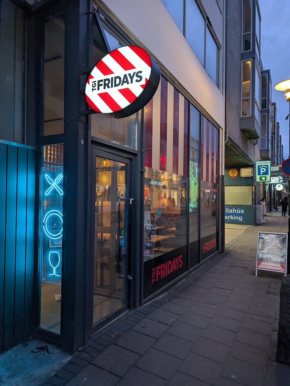 Restaurant in Reykjavik, Iceland, where service charges are included and tipping is not expected