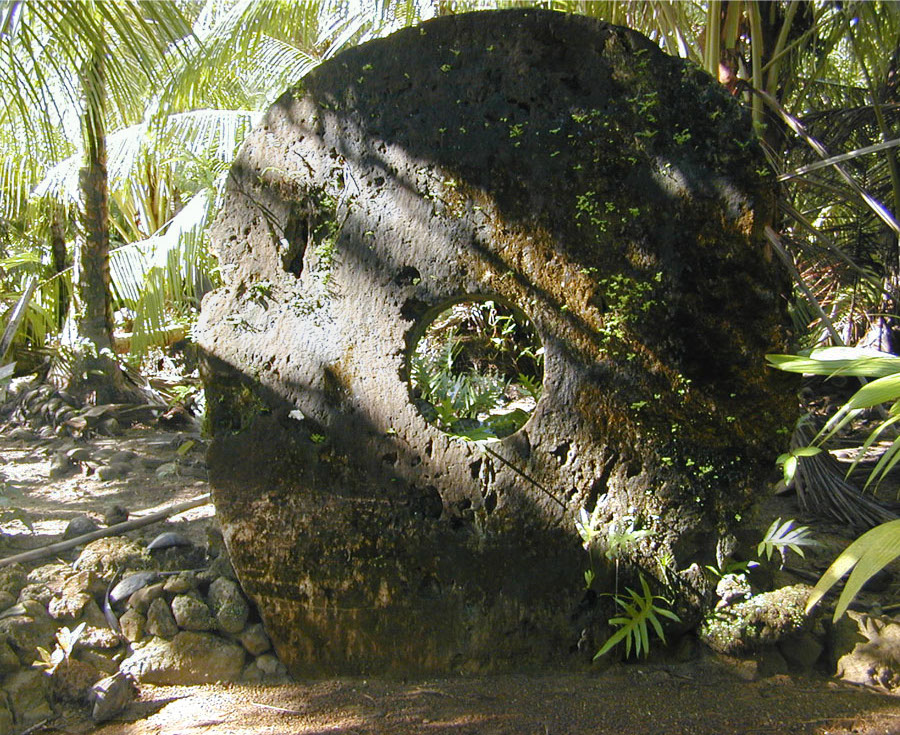 Giant rai stone money on the island of Yap in Micronesia
