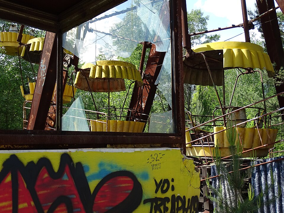 The abandoned Ferris wheel in Pripyat, Ukraine, still standing in the Chernobyl exclusion zone