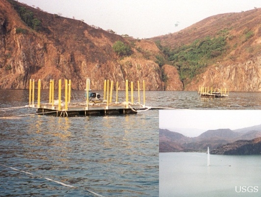 Lake Nyos in Cameroon, a calm crater lake that released a deadly carbon dioxide cloud in 1986