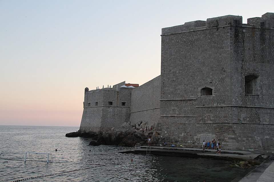 Fort Lovrijenac and Dubrovnik city walls overlooking the Adriatic Sea, Croatia