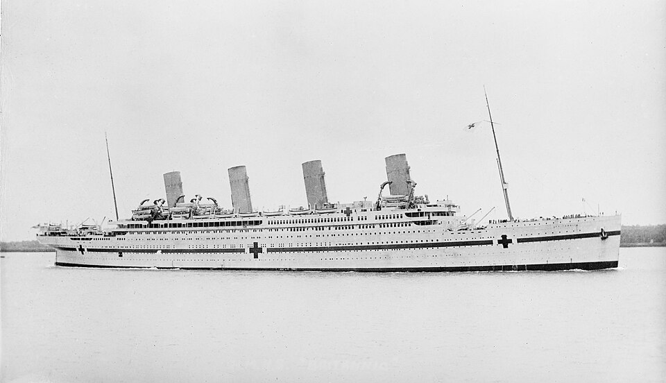 HMHS Britannic ship photographed before its sinking in 1916
