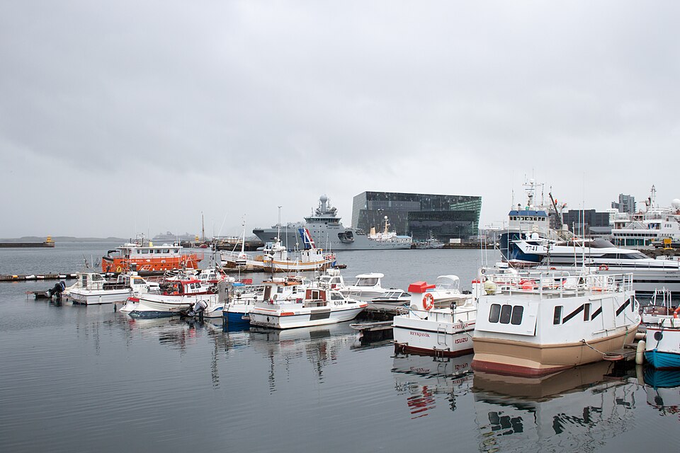 Reykjavik harbour with Icelandic Coast Guard ships - Iceland's fleet was central to the Cod Wars that nearly split the NATO alliance