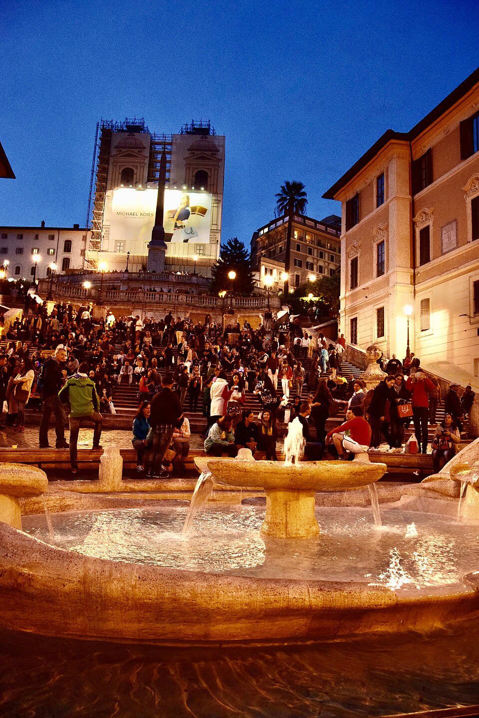 The Spanish Steps in Rome leading up to the Trinità dei Monti church