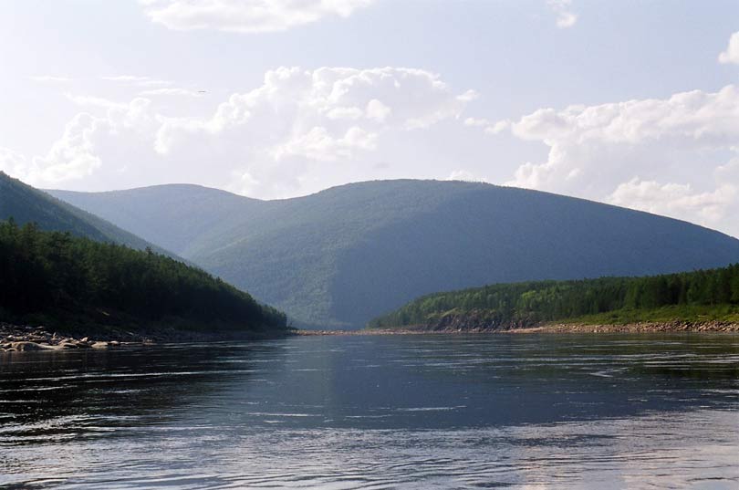The Vitim River in the remote Trans-Baikal region of Siberia, crossed by the notorious Kuandinsky bridge