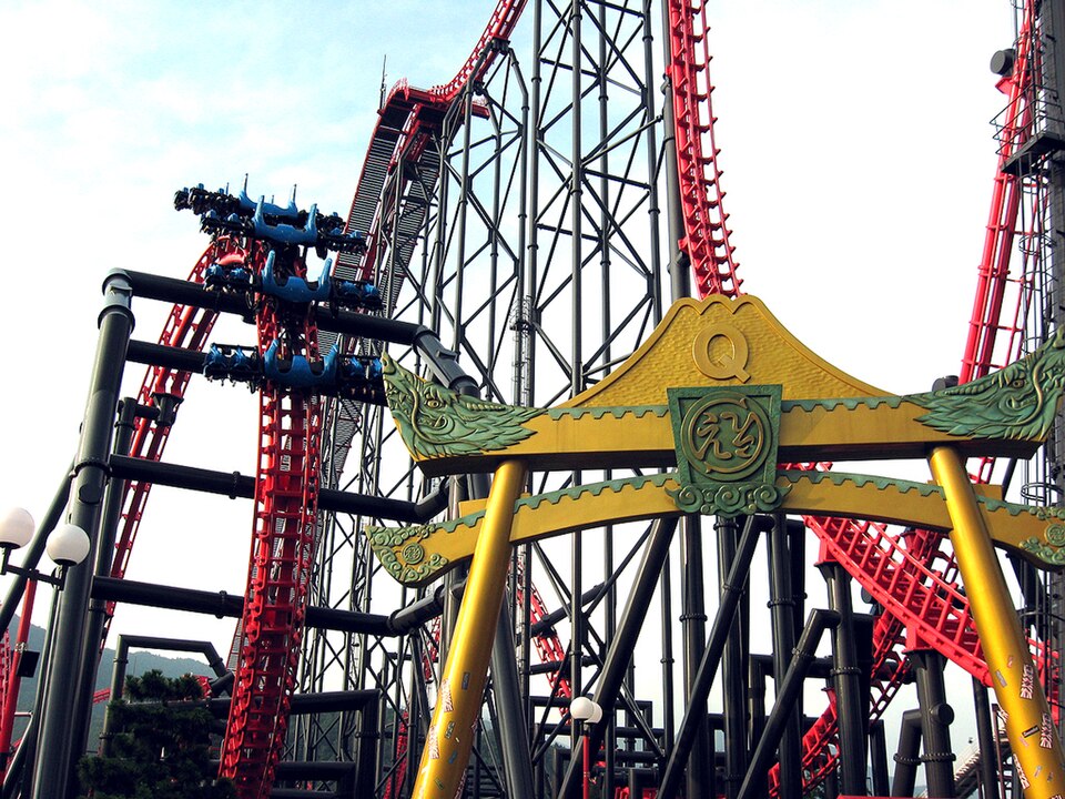 Eejanaika 4D roller coaster at Fuji-Q Highland in Japan