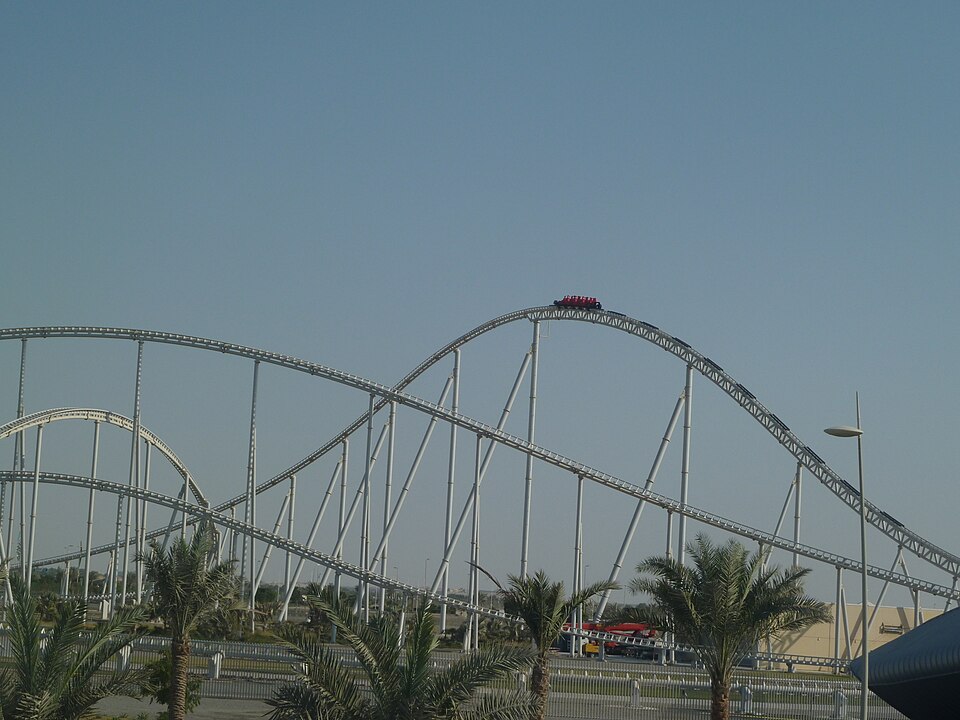 Formula Rossa roller coaster at Ferrari World Abu Dhabi, the fastest in the world