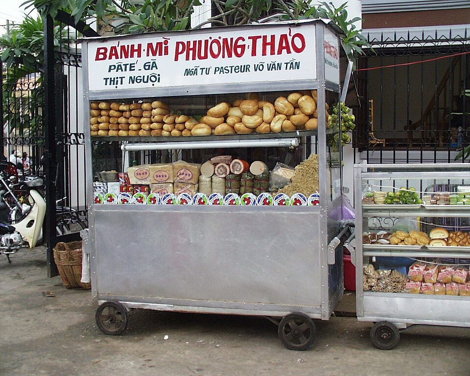 Vietnamese banh mi sandwich, the culinary intersection of French colonial bread and Vietnamese ingredients