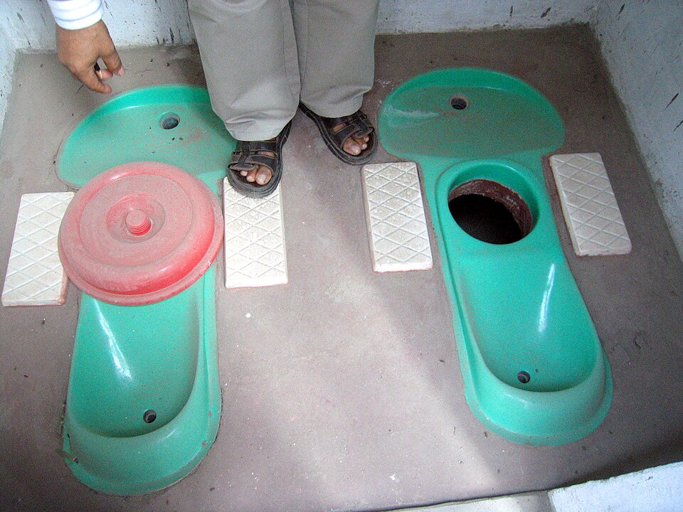 An ecosan toilet exhibit at the Sulabh International Museum of Toilets in New Delhi, India